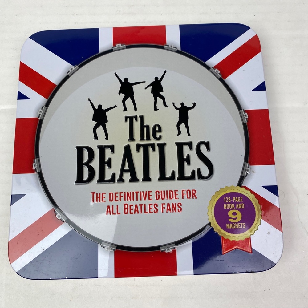 The Beatles Definitive Guide For Fans Book And 9 Magnets Collectible Metal Tin